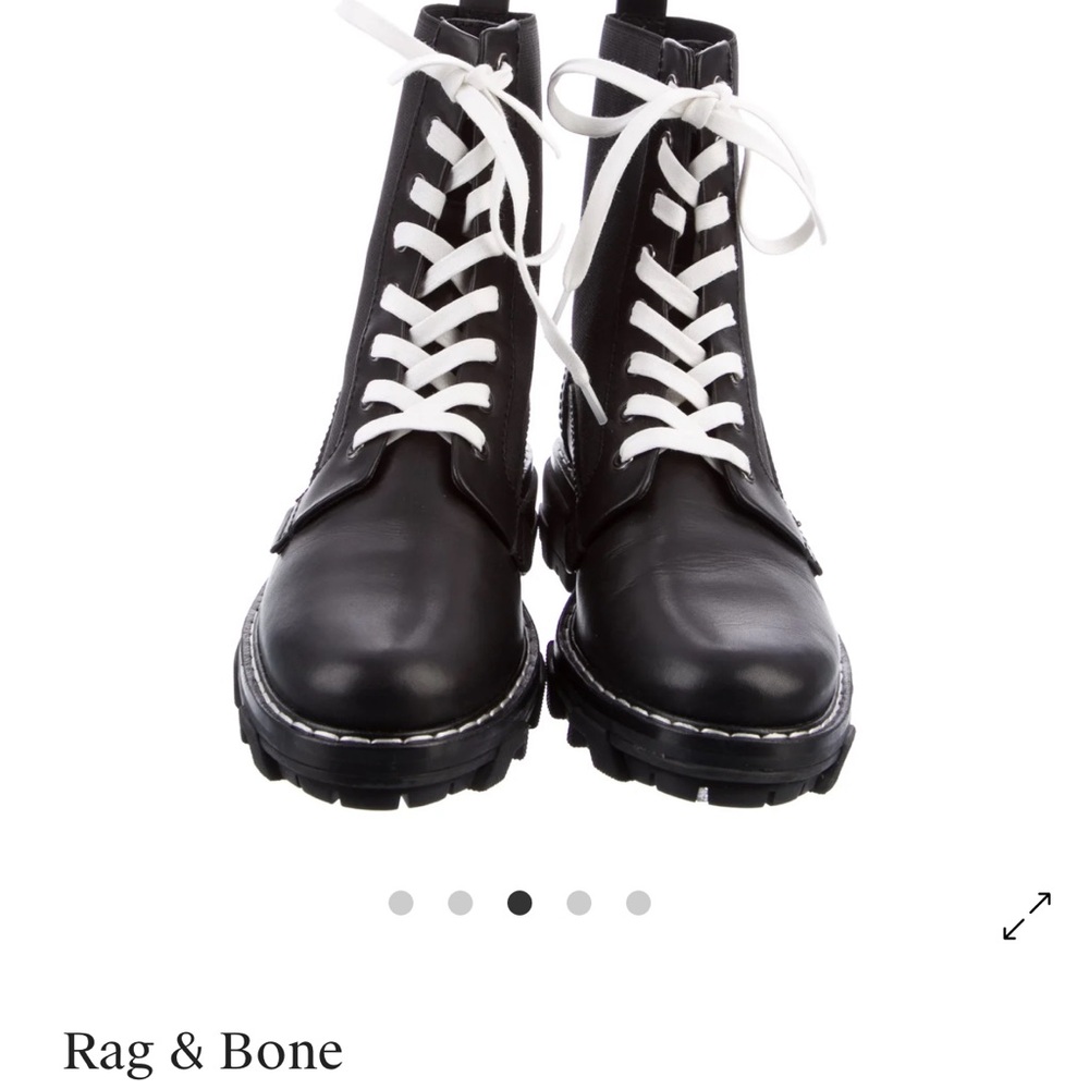 Rag & Bone Black combat Boots with White Laces